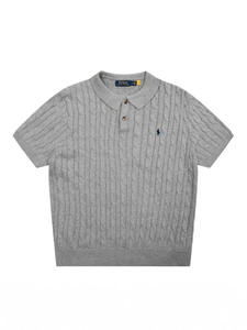T-shirt a maniche corte in maglia ricamata di alta qualità con risvolto stile <span class=keywords><strong>polo</strong></span>, lavorazione a piccola torsione, per il commercio transfrontaliero, stile INS - Product Image 5