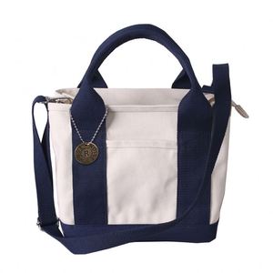Sac fourre-tout en toile à double poignée grande capacité avec fermeture éclair et poches - Product Image 4
