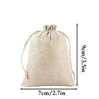Sacs en toile de jute avec cordon de serrage, pochettes cadeaux en lin avec corde en lin, 7x9cm, sac en jute naturel pour bijoux, anneaux, colliers, bonbons, cadeaux de mariage