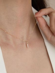 Collier polyvalent Xinfly en or 18 carats avec pendentif diamant naturel de 0,05 ct de forme géométrique, chaîne de clavicule tendance pour les soirées - Product Image 2