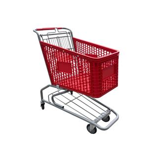 Highbright Plastic Large Capacity Unfolding Hand <b>Trolley</b> Supermarket Shopping Cart 5-inch Casters - Product Image 3