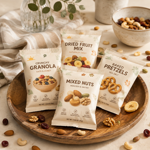 Printed Food-grade Kraft Paper <b>Bag</b> Moisture-proof And Oil-proof Nut <b>Snack</b> Coffee Packaging Composite Aluminum Foil Pouch - Product Image 1
