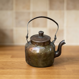 <b>Vintage</b> Metal Tea <b>Kettle</b> With Lid And Metal Handle Water Pot For Tea Brewing - Product Image 6