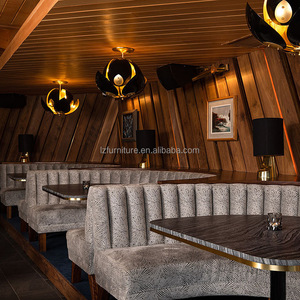 ชุดโต๊ะเก้าอี้ไม้โค้งสำหรับร้านกาแฟ ร้านอาหาร พร้อมโซฟาบูธ - Product Image 6