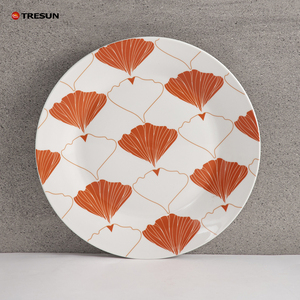 ชุดจานเซรามิก 12 ชิ้น 16 ชิ้น ชุดชาม แก้วน้ำ ครบชุด ลายใบแปะก๊วย สำหรับอาหารเช้า ชุดอาหารค่ำ ลายพิมพ์บนเซรามิก - Product Image 5