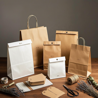 Sacs cadeaux en papier kraft blanc biodégradables et écologiques, avec poignées en corde de coton, personnalisables, imprimés offset, pour l'alimentation, vente en gros
