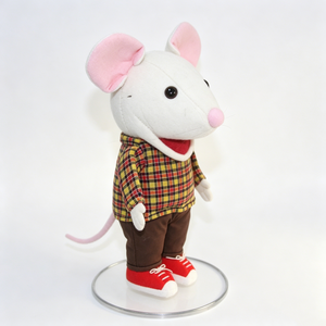 Customized adorable dressed <b>mouse</b> stuffed animal, white <b>mouse</b> plush with plaid shirt,<b>mouse</b> plush wearing clothes and shoes - Product Image 4