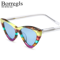 Lunettes de soleil Borregls multicolores en acétate pour femme, nouvelle collection 2026, œil de chat, miroir, polarisées, de marque, modèle 19394T