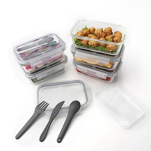 2024 thiết kế mới Hộp Ăn Trưa Bento bữa ăn chuẩn bị <span class=keywords><strong>container</strong></span> thực phẩm thủy tinh <span class=keywords><strong>container</strong></span> - Product Image 3