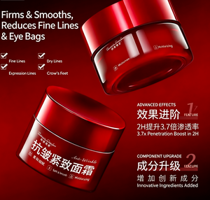 Crème Visage Anti-Rides en Pot Rouge, Lotion Visage Raffermissante et Hydratante pour les Rides Fines, Utilisation Jour - Product Image 1