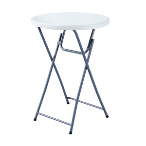 Mesa de Bar Redonda Branca de Metal Dobrável Multifuncional, Móvel Portátil para Catering ao Ar Livre, Mobiliário de Hotel, 110cm de Altura e Leve - Product Image 2