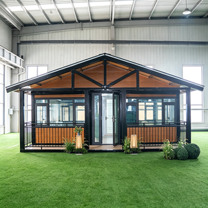 Maison conteneur extensible à double aile 20ft 40ft, maison préfabriquée modulaire pliable, espace <span class=keywords><strong>3X</strong></span> plus spacieux, panneau sandwich <span class=keywords><strong>en</strong></span> acier, assemblage rapide - Product Image 1