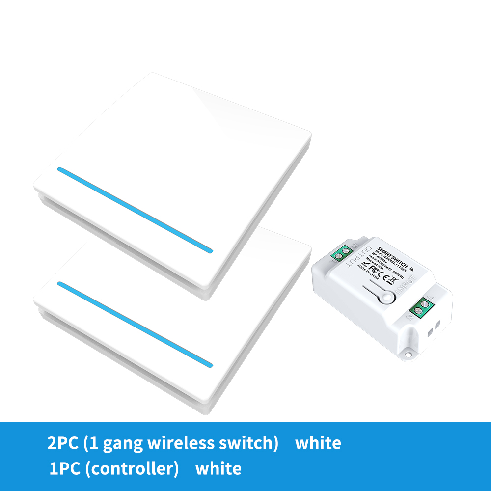 Blanco 2 x interruptor unipolar + 1 x controlador