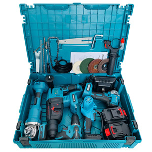 Set of 5pcs Cordless <b>Power</b> Tools Kit Lithium Brushless Angle Hammer Drill Chain <b>Saw</b> Wrench Combination Tool Set - Product Image 3