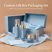 Ensemble de flacons et pots de luxe en plastique PETG dégradé pour emballage cosmétique, avec logo personnalisé, coffret cadeau, approvisionnement en vrac et conteneurs complets