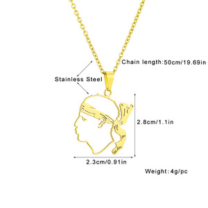 In acciaio inox francia <span class=keywords><strong>Corsica</strong></span> isola mappa catena collana 18K oro placcato smalto La Corse bandiera mappa Korsika ciondolo catena collana - Product Image 3