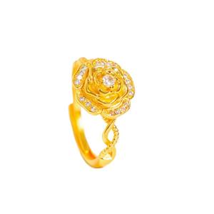 <span class=keywords><strong>Audrey</strong></span> <span class=keywords><strong>Rose</strong></span> Femme Mode Style Ouvert Micro Pavé Zircon Anneau Cuivre Bijoux avec <span class=keywords><strong>Rose</strong></span> Fleur Design Bijoux Cadeaux - Product Image 5