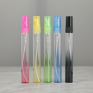 Cosmétiques vides, flacon de parfum atomisateur en verre coloré de 5 ml et 10 ml, rechargeable, petit flacon de parfum rond - Product Image 4