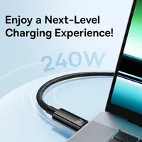 Câble USB Type C Baseus 240W pour iPhone 15 PD3.1 Supercharge pour Realme Samsung S23 5A Chargeur rapide Câble Type C pour Macbook PC