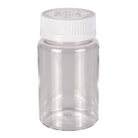 Bouteille vide en PET transparente de 130 ml à large ouverture avec couvercle sécurisé pour capsules d'huile de poisson et pilules, modèle B-130B