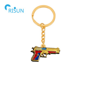 Personalizzato in fabbrica 3D teschio Cross Gun pistola sparatutto con lancia <span class=keywords><strong>per</strong></span> arma da fuoco Llavero portachiavi portachiavi personalizzato <span class=keywords><strong>per</strong></span> pistola portachiavi - Product Image 2