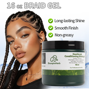Gel Fijador Fuerte para Rastas y Trenzas, Cabello Rizado/Seco, 16 oz, Gel de Peinado Acondicionador Sin Alcohol con Brillo, Sin Sensación Grasa - Product Image 3
