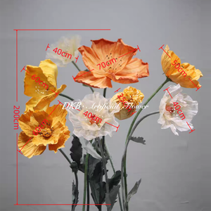 Wholesale Custom Handcrafted Giant Poppy <b>Flower</b> Paper Art Wedding Outdoor Mall Hotel & Graduation Party Scene Decorations - Product Image 3