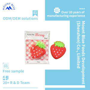 Biscotto decorato a forma di fragola con messaggio "<span class=keywords><strong>sei</strong></span> la bacca migliore", biscotto di San Valentino da 20g di biscotti dolci - Product Image 3