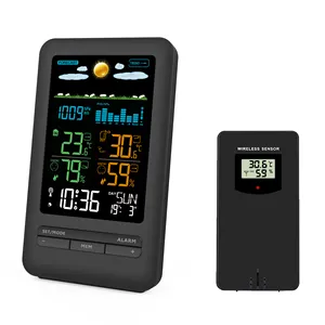 VA ekran ile renk hava İstasyonu kablosuz kapalı sıcaklık nem ölçer termometre higrometre açık hava İstasyonu