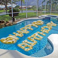 Accessoires de piscine de flotteur de lettres de fête de l'eau personnalisables gonflables en PVC écologiques avec répétition de lumière de l'eau
