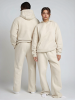 Ensemble pantalon large à capuche surdimensionné unisexe personnalisé sans ficelle Ensemble sweat à capuche et pantalon de jogging unisexe de haute qualité pour hommes