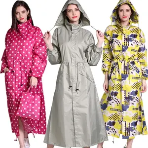 Neue Mode verlängernde Herren und Damen Regenmantel dünner Poncho Damen wasserdichte lange atmungsaktive Regenjacke Erwachsene Regenmäntel