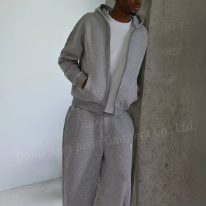 Al por mayor Chándal unisex para <span class=keywords><strong>hombre</strong></span>, conjunto de sudadera y pantalón jogger, con sudaderas con capucha de cremallera completa estilo vintage y lavado ácido - Product Image 3