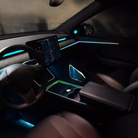 Lampe d'ambiance intérieure multicolore pour voiture, type laser RGB, gravure symphonique, compatible Tesla Model 3 Model Y 2021-2022