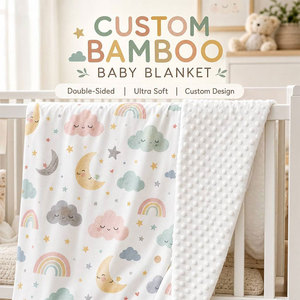 Nouvelle couverture en bambou pour bébé avec imprimé de dessin animé personnalisé, douce couverture en minky pour nouveau-né, garçons, filles, tout-petits, literie, cadeau - Product Image 3