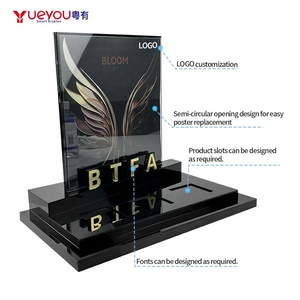 Tùy chỉnh chăm sóc da hiển thị màu đen Acrylic trang điểm hiển thị Countertop mỹ phẩm đứng Acrylic hiển thị đứng với <span class=keywords><strong>LED</strong></span> chiếu sáng - Product Image 3