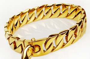 Accessori di moda di lusso 20mm di larghezza a catena in acciaio inossidabile collana personalizzata per cani a maglie cubane in oro collare a catena - Product Image 2