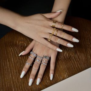 Dylam Dainty Jewelry Manufacturer Rhodium 18K Gold Plated 925 <b>Silver</b> 5A Zirconia Open <b>Adjustable</b> Bridal Promise <b>Rings</b> for Women - Product Image 6