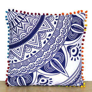 Juego de fundas de cojín de mandala de algodón, 4 Uds., almohadas cuadradas para decoración del hogar, hippee maravilloso de varios colores por consignadores indios - Product Image 5