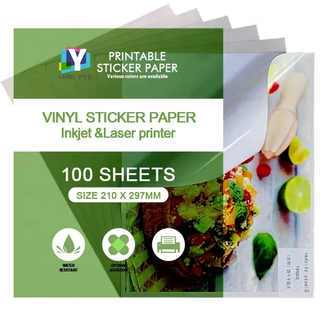 Imprimable jet d'encre auto-adhésif matériel vide légumes/médical/pharmacie/étiquettes logistiques papier autocollant brillant a4 feuille
