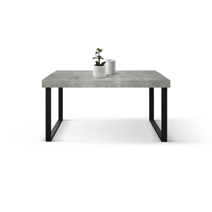 <b>Extendable</b> Concrete Gray Dining <b>Table</b> 140x90 Metal U-Shaped <b>Legs</b> Internal Use - Product Image 4