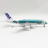 Modèle d'avion en alliage moulé sous pression A380 20 cm à l'échelle 1:200, Fournisseur d'usine, ANA Turtle Airlines, Présenté sur un support, Pour les 14 ans et plus