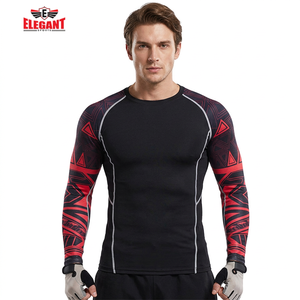 Camiseta de Compresión para MMA y BJJ, Manga Larga, Protección UV, con Logotipo Personalizado, Spandex/Nailon, Impresión por Transferencia de Calor - Product Image 1