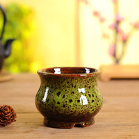 Pot de fleurs en porcelaine classique moderne avec surface brillante et émaillée pour plantes vertes d'intérieur et utilisation sur table