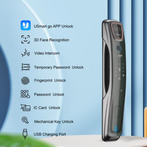 Nuevo diseño de seguridad WiFi reconocimiento facial cerraduras impermeables huellas dactilares cerradura de puerta de cámara inteligente con Video Dobell - Product Image 2