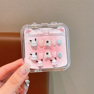 Qianya Kids Cartoon Press on Nails Set avec Clips d'oreille assortis My Melody Kuromi Cinnamoroll Autocollants auto-adhésifs pour <span class=keywords><strong>ongles</strong></span> pour fille - Product Image 6