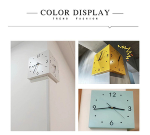 Hiện đại DIY hai mặt đồng hồ treo tường cho phòng khách sáng tạo sắt nghệ thuật đơn giản thời trang góc Đồng hồ treo tường nhiều màu sắc - Product Image 3