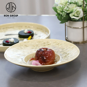 Vaisselle en porcelaine de qualité alimentaire minimaliste, 9,5/11,5 pouces, assiette ronde pour pâtes et nouilles, service de restauration pour la maison et les restaurants - Product Image 1