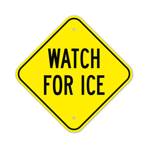 في الهواء الطلق 12 بوصة الألومنيوم للماء عالية الانعكاس الأصفر على شكل الماس الشتاء زلقة علامة تحذير الطريق - Product Image 1