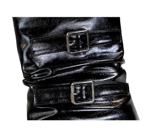 Bottes décontractées tendance pour femmes, style punk, boucle en métal noir, bottes de cow-boy à bout pointu, Botas Mujer 2025 - Product Image 6